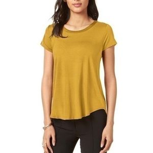 Alfani | Satin-Trim High-Low T-Shirt in golden sun